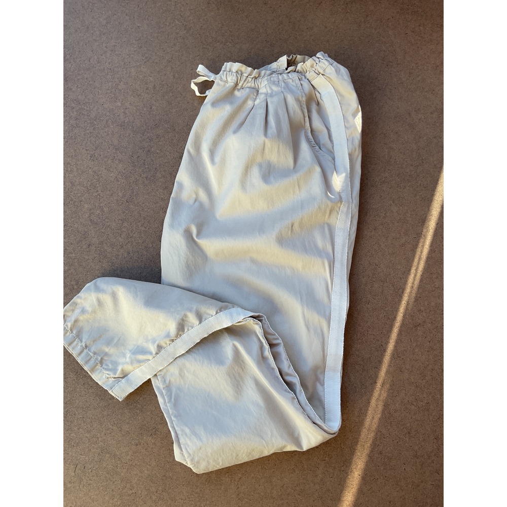 Girl Band of Outsiders Beige Side Stripe Paperbag Waist Pants Size 2